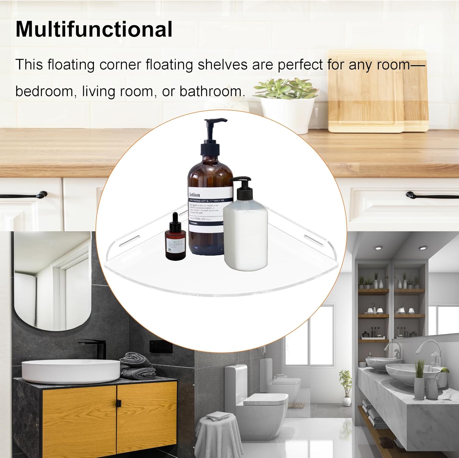 NUTNAPH Acrylic Corner Shower Shelves 2 Pack
