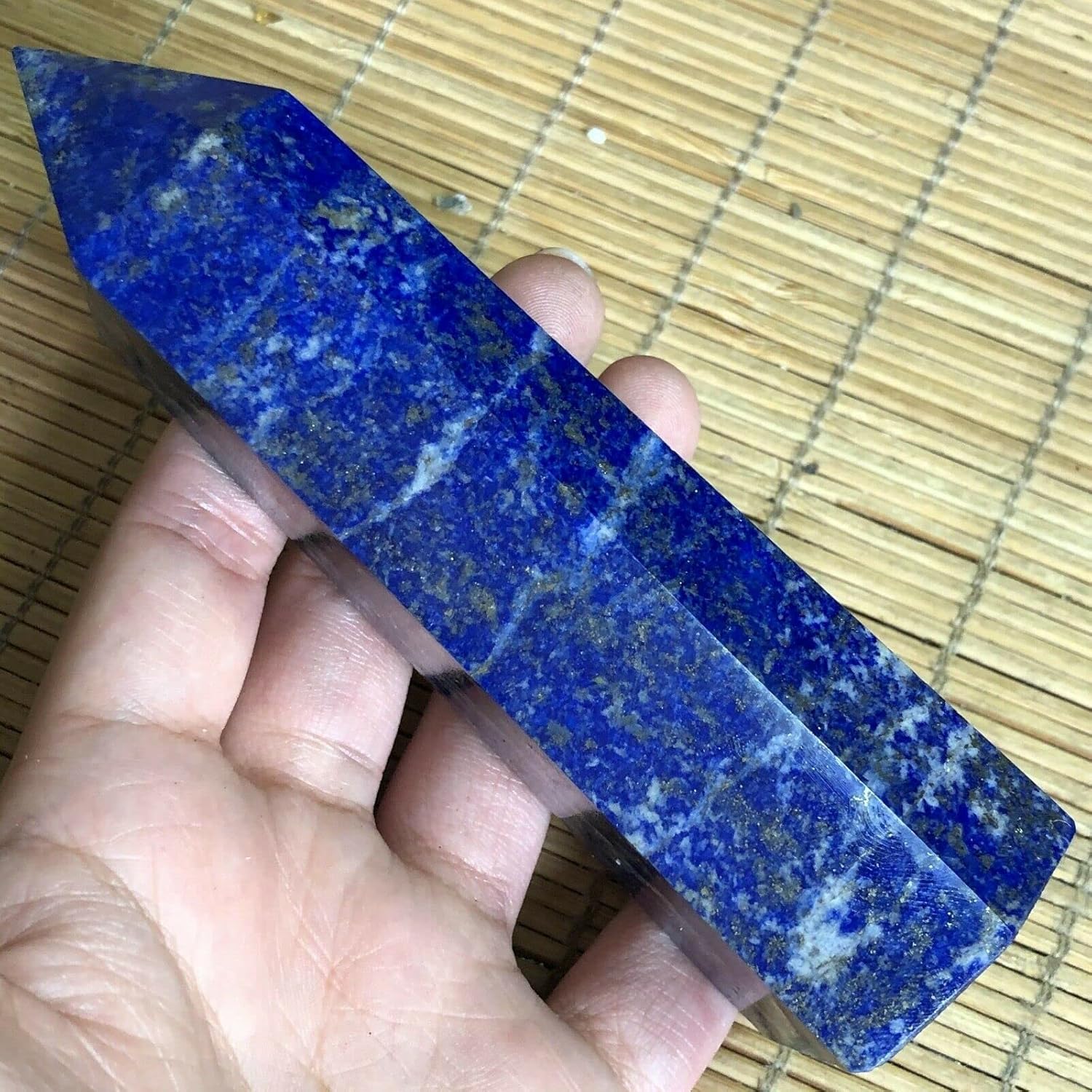IPUDIS Natural Rock Lapis Lazuli Quartz Crystal Stone Wand Obelisk