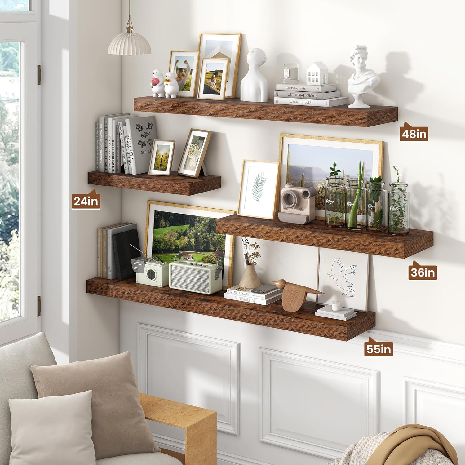 55 Inch Floating Shelf Wall Mount Storage Display