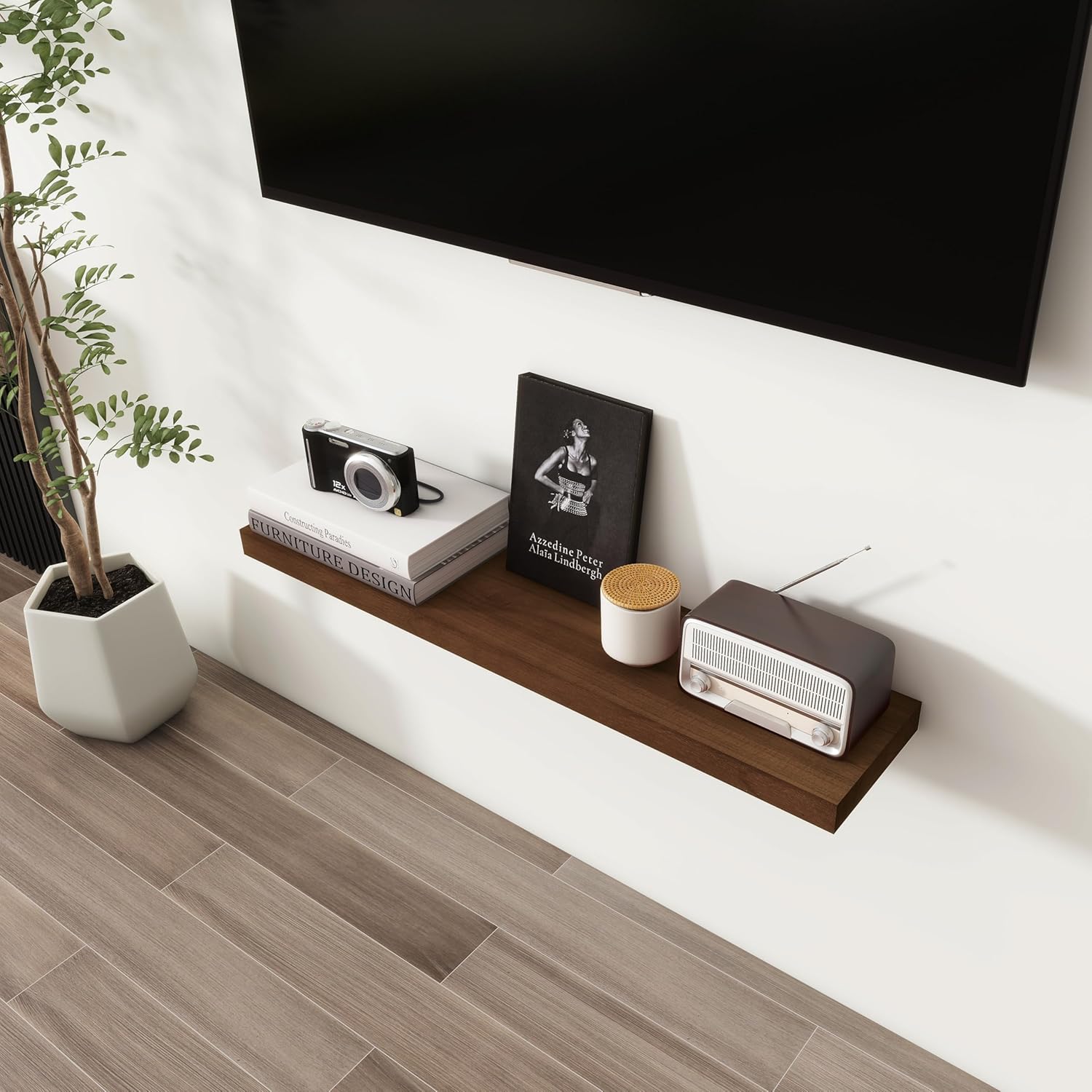 Axeman Floating Shelves 2 Pack 8 Inch Deep Walnut