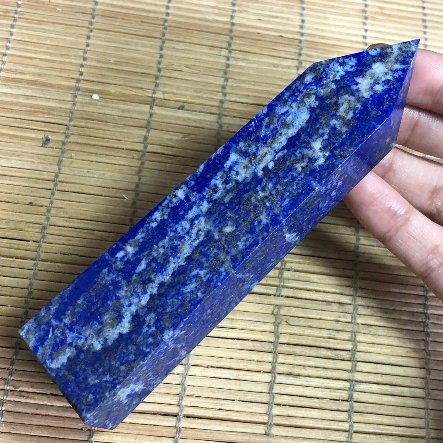 IPUDIS Natural Rock Lapis Lazuli Quartz Crystal Stone Wand Obelisk