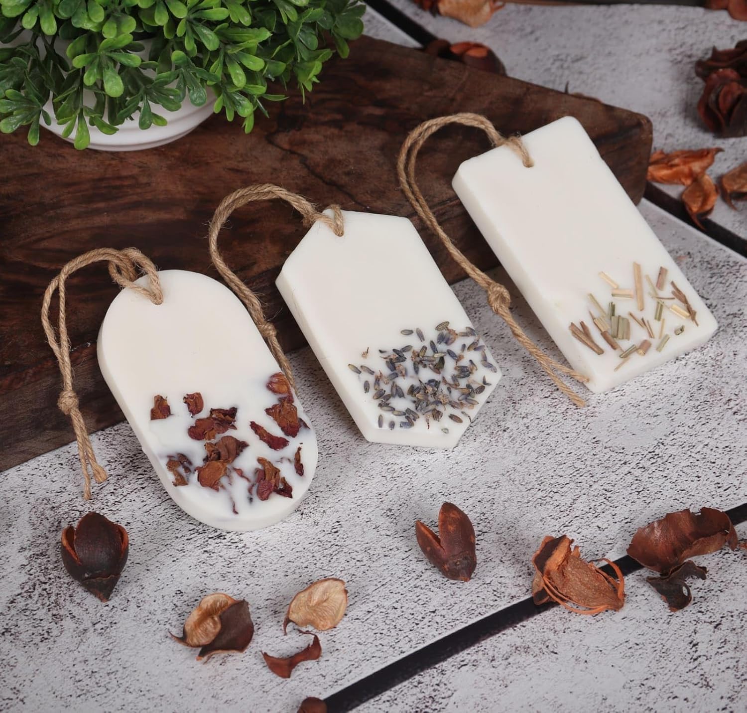 Handmade Wax Sachets with Rose Lavender Lemongrass Scents