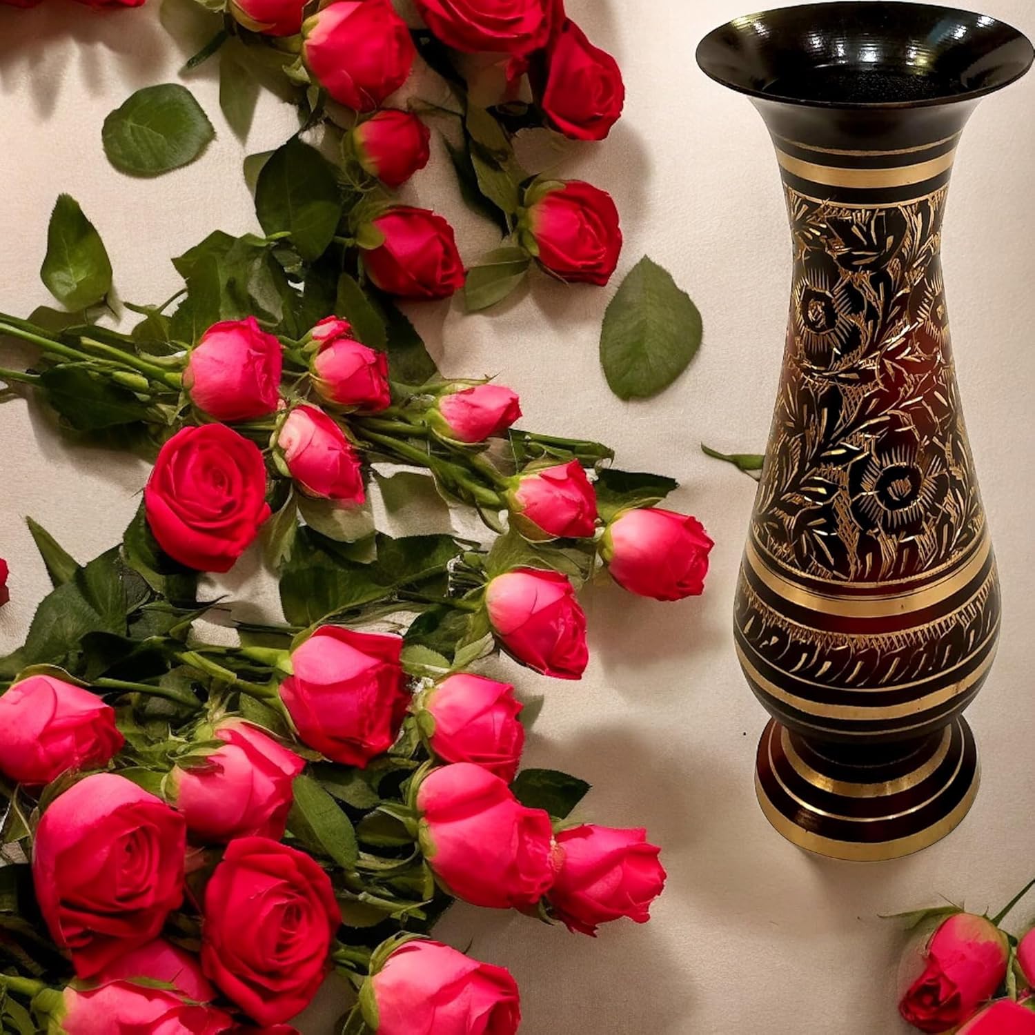AKANKSHA ARTS 8 Inch Brass Decor Vase