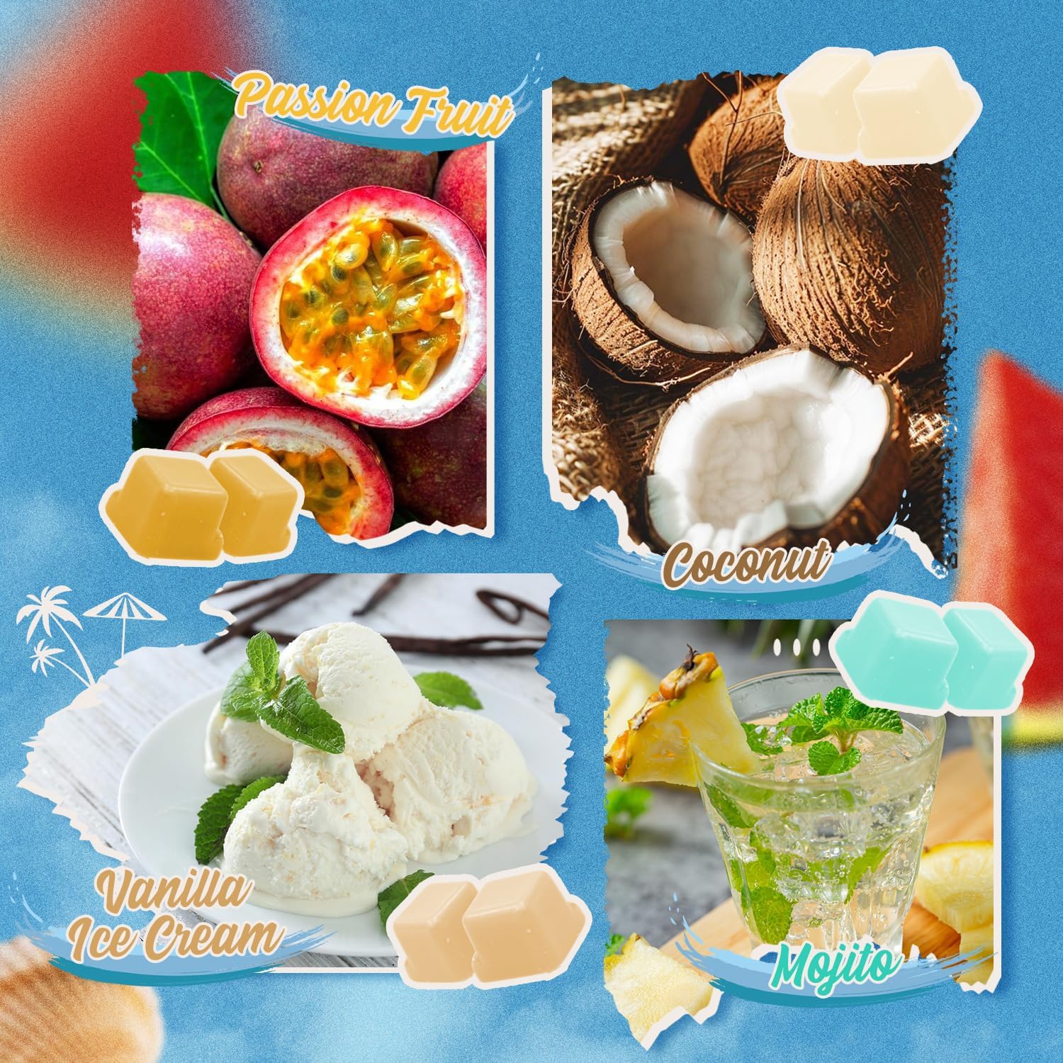 SNOWSEN Summer Scented Wax Melts Set
