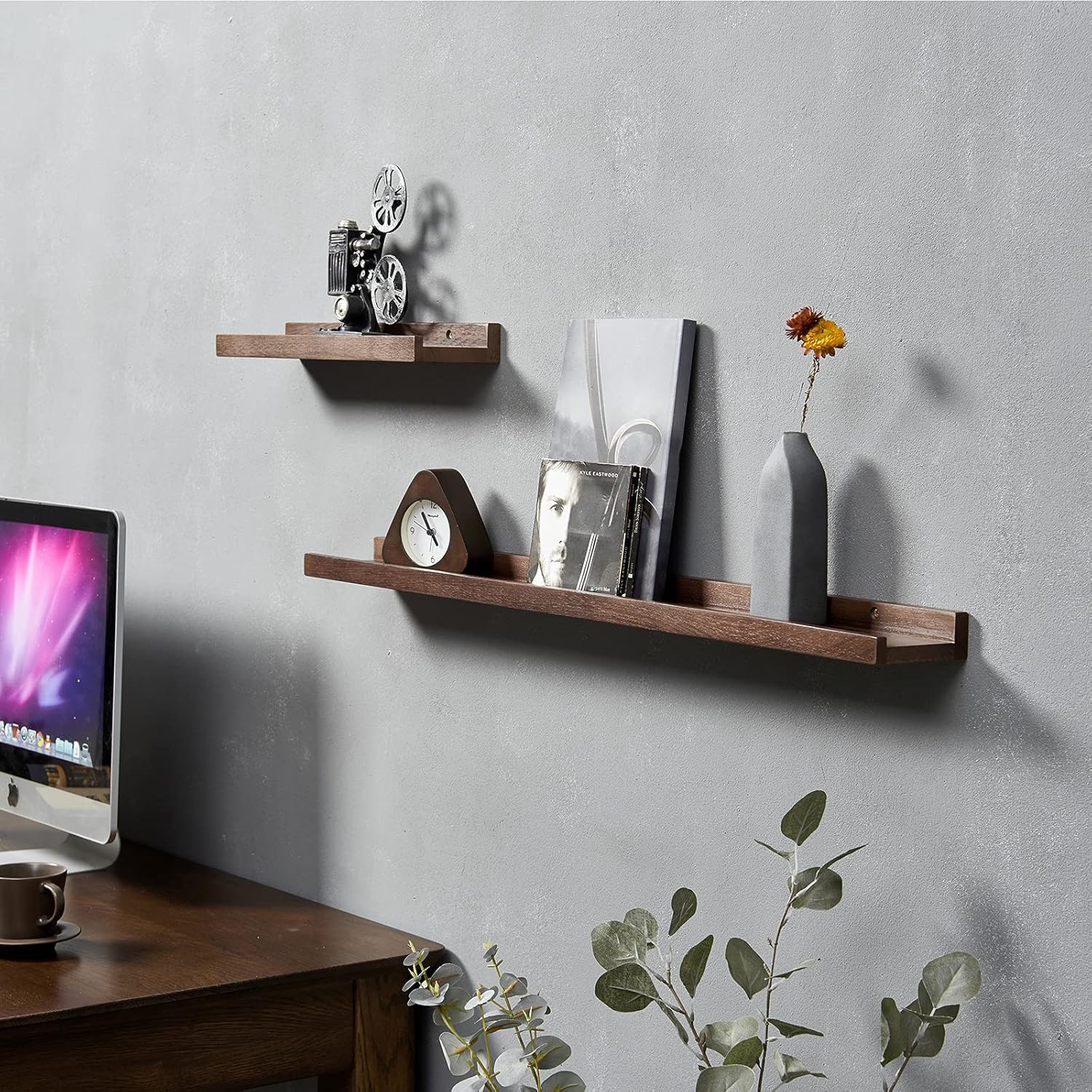 Recogwood 12 Inch Floating Shelves Set of 2 Rustic Wood Design