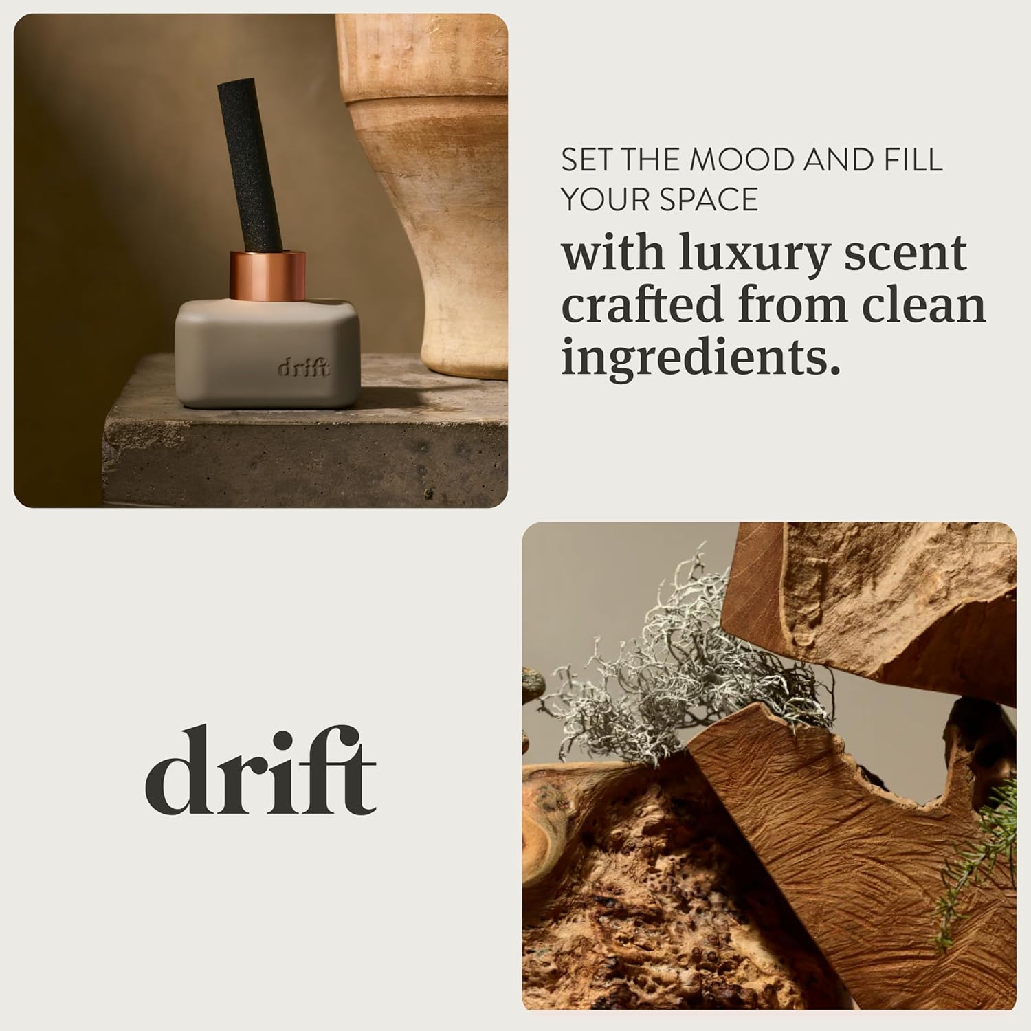 Drift Amber Scented Reed Diffuser - 60 Day Scent Life