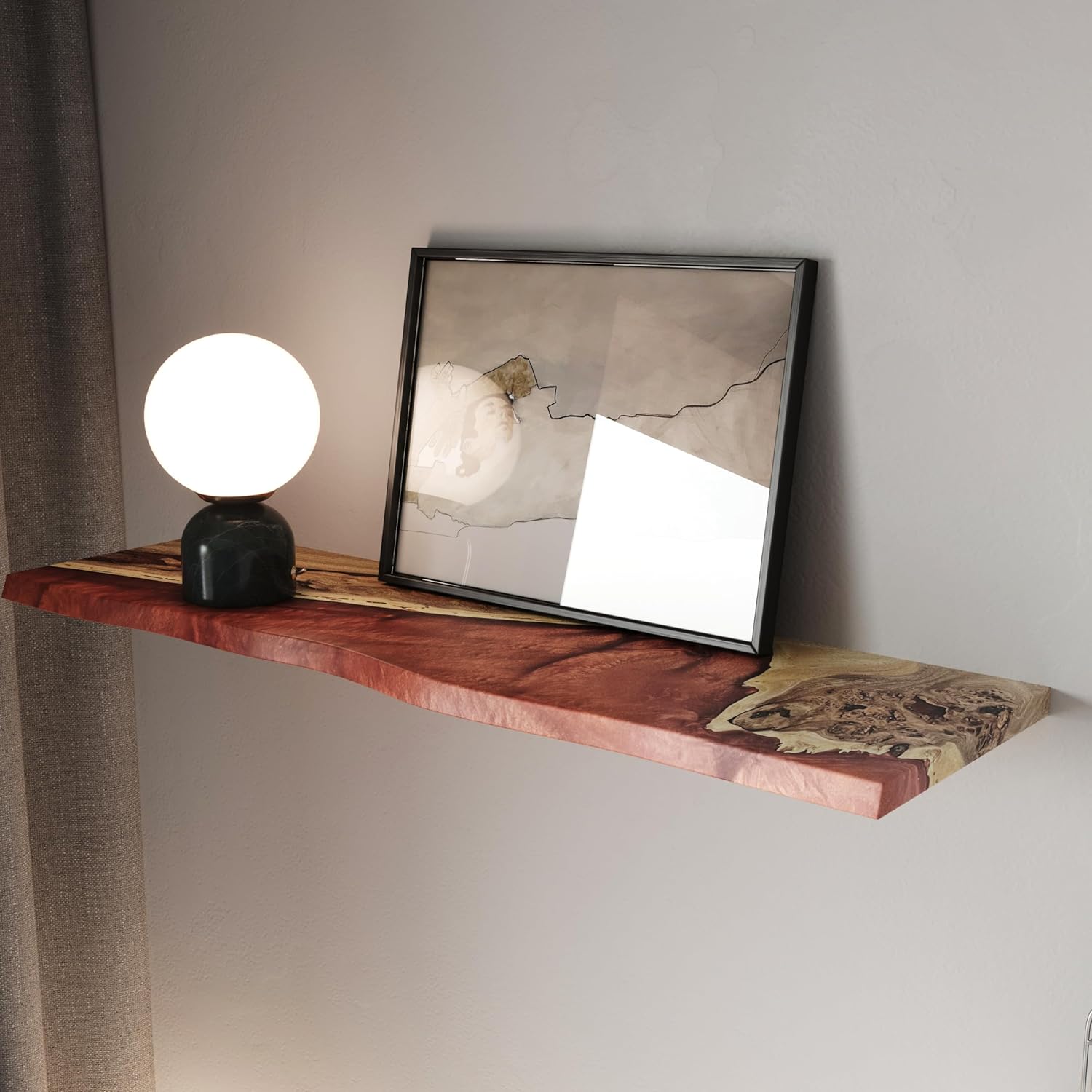 RWA Unique Floating Shelves Epoxy Wood Small Amber