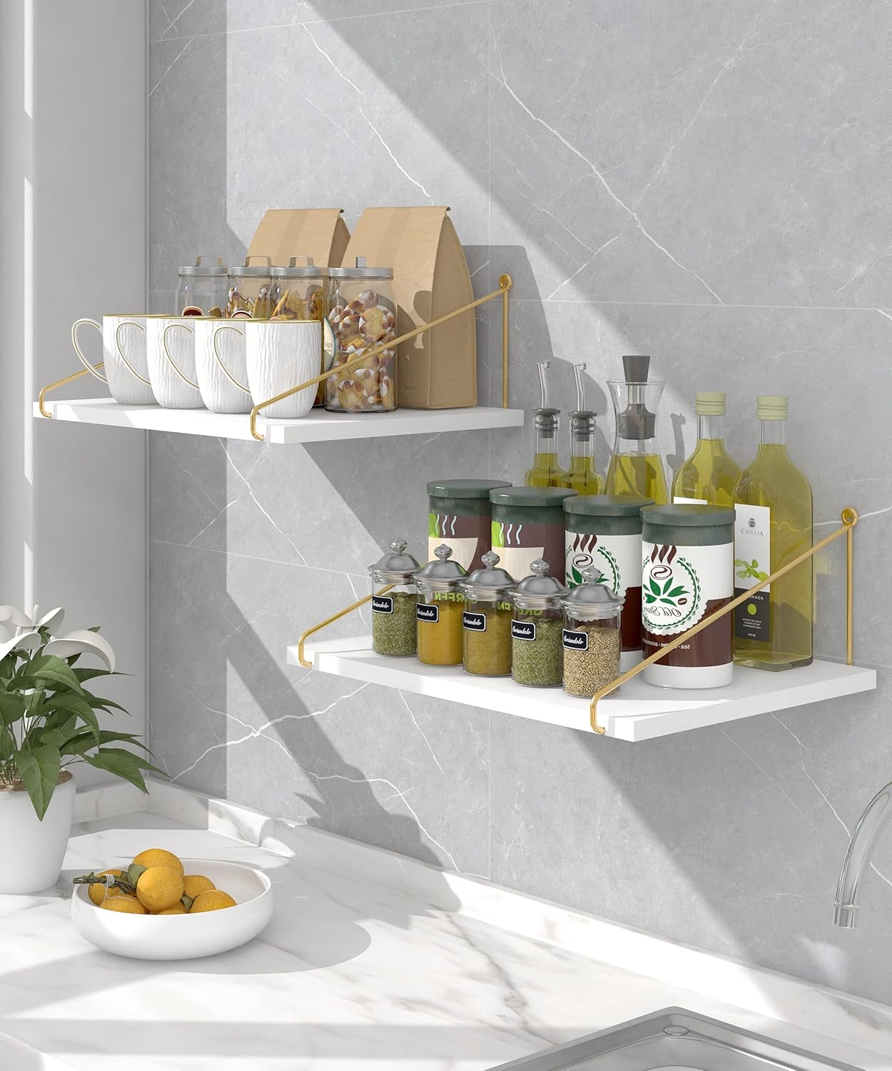 Afuly 12 Inch Deep Floating Shelves Set of 2