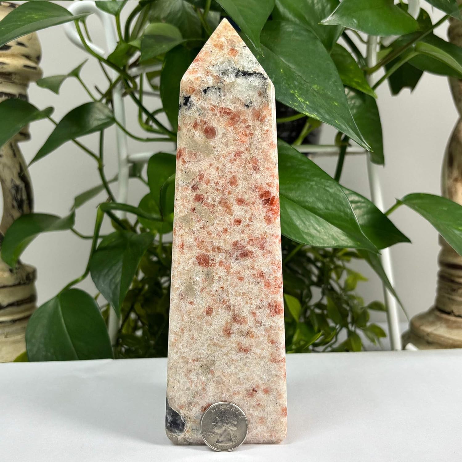 Natural Sunstone Crystal Obelisk Tower - RPO436