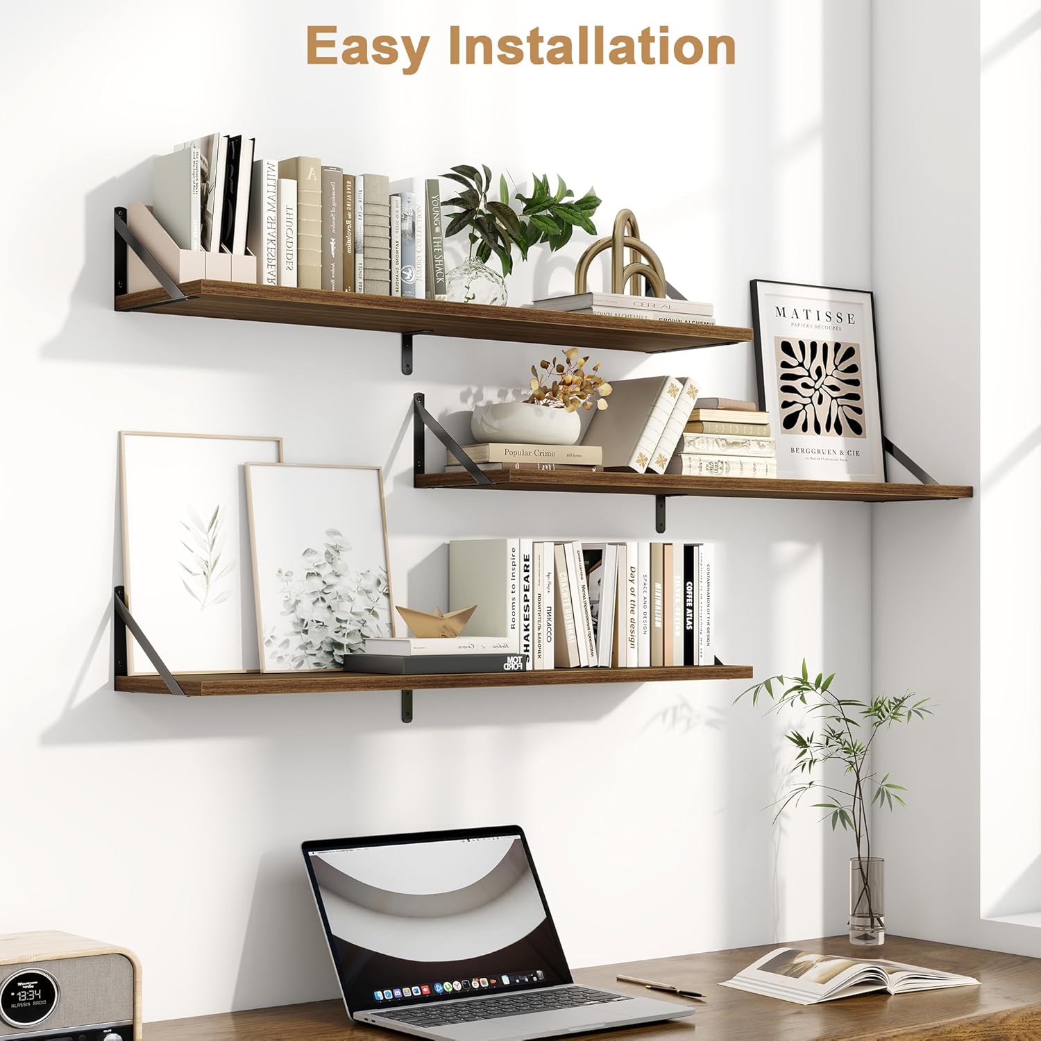 Fun Memories 40-Inch Floating Bookshelves Set of 3