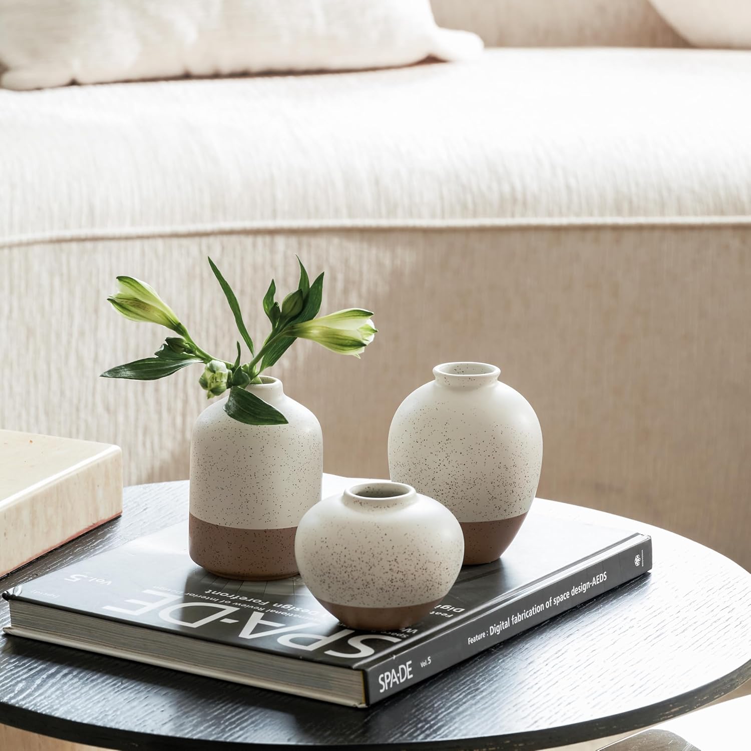 Ceramic Vase Set of 3 Rustic Farmhouse Decor