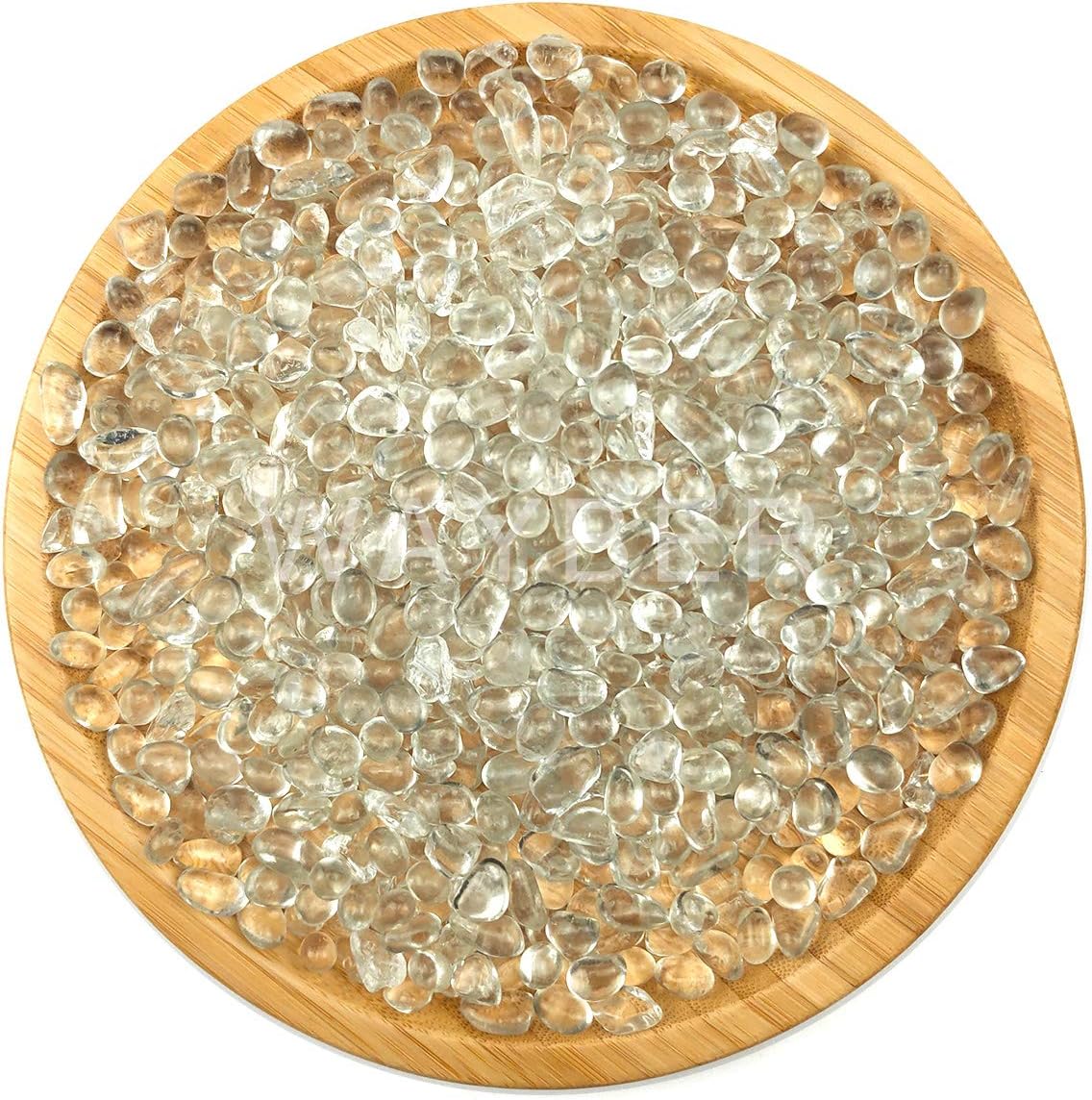 WAYBER Clear Glass Stones 1Lb for Decoration