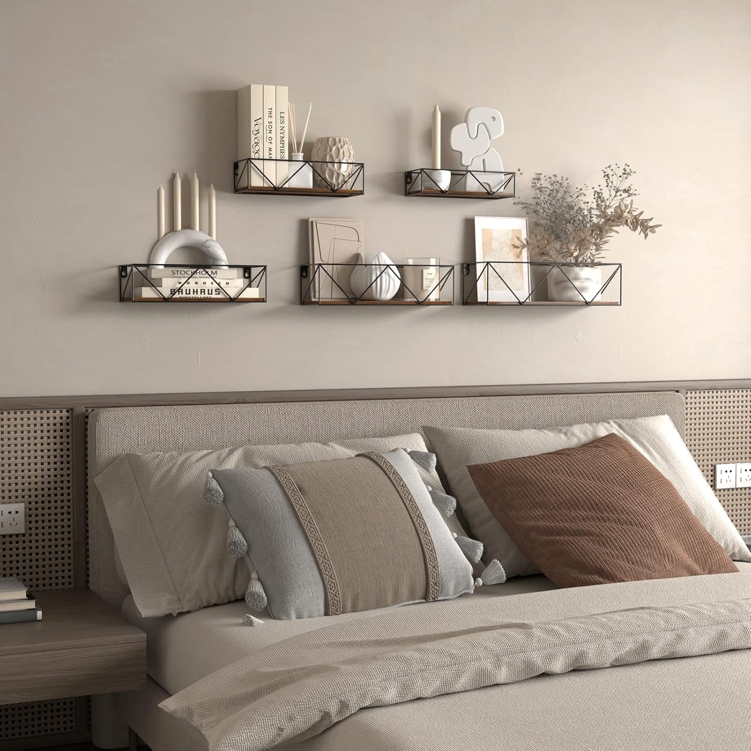 CRUGLA Wall Mounted Floating Shelves Set of 5