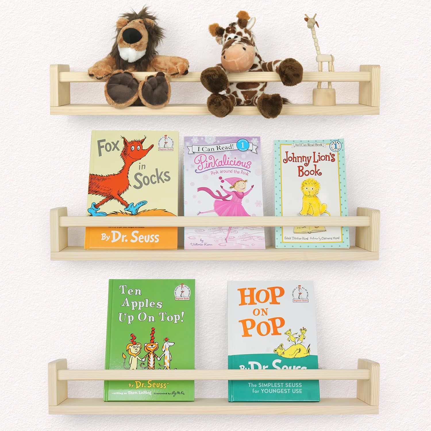 SwaaVee Floating Book Shelves Set of 3 235 Inch Wall Mount
