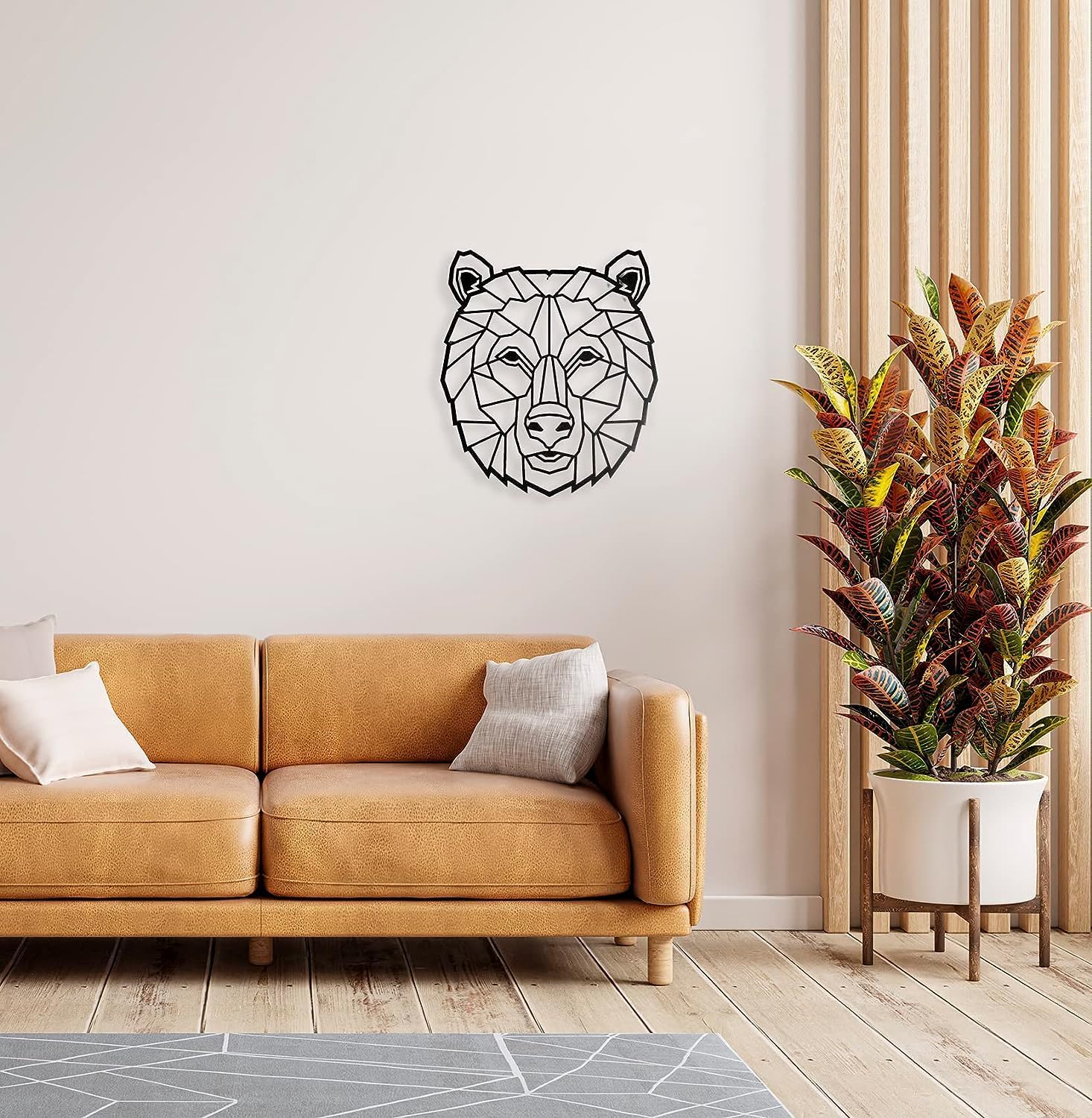 Keluly Metal Decoration Floating Wall Sculpture Bear 43x31cm