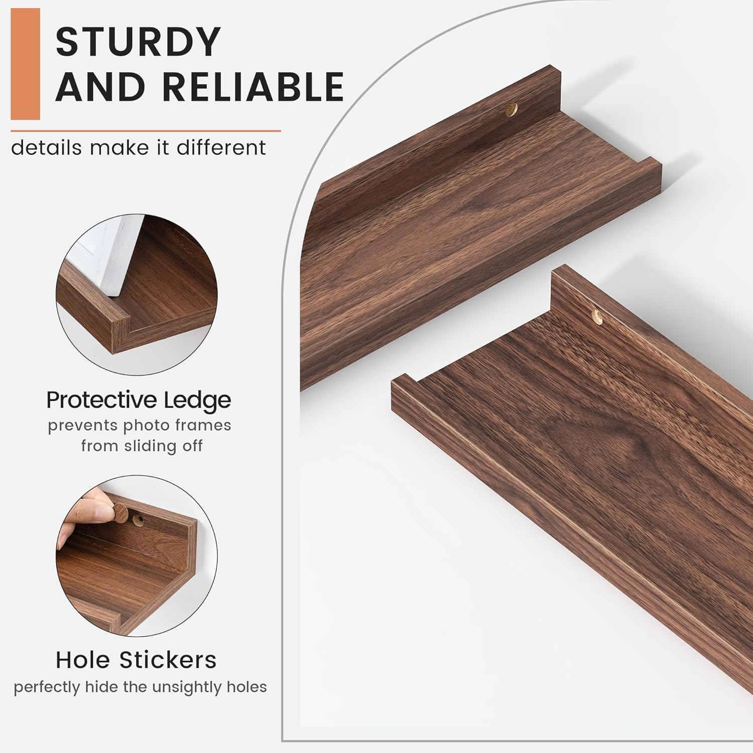 FLYJOE Floating Wall Shelves Set of 4 48 Inch Large Picture Ledge Bookshelf