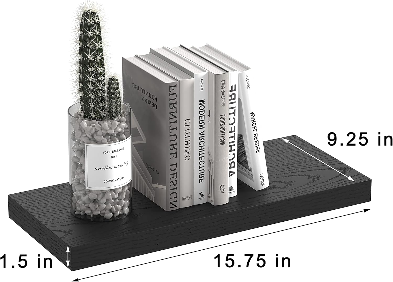 GREENDEW Floating Shelves Invisible Wall Mounted Set of 2 Black