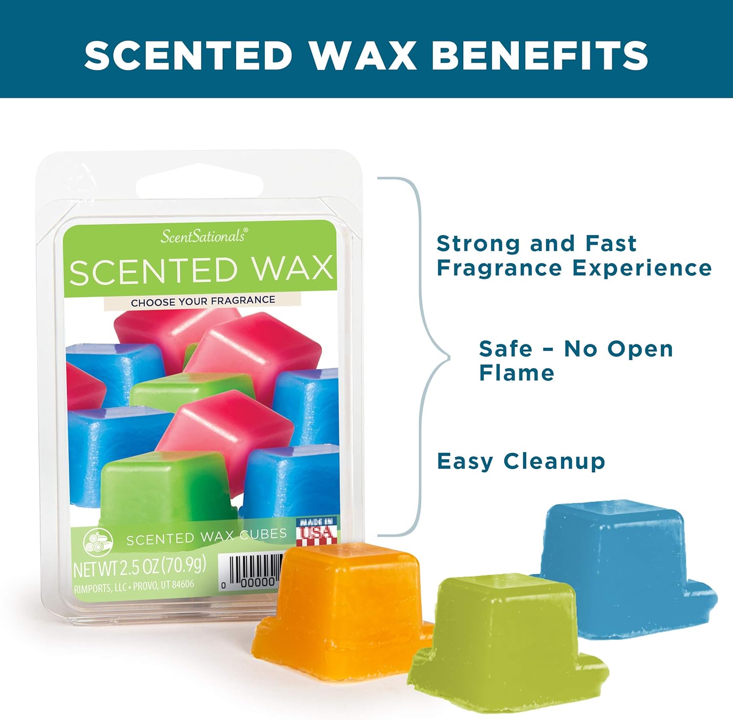 Scentsationals Scented Wax Cubes Vanilla Bean 10oz 24-Cubes