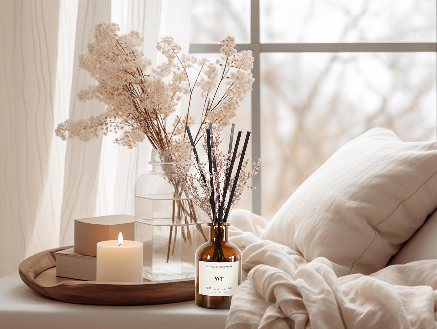 WEALD TRIBE Reed Diffuser Set Vanilla Cinnamon Scent