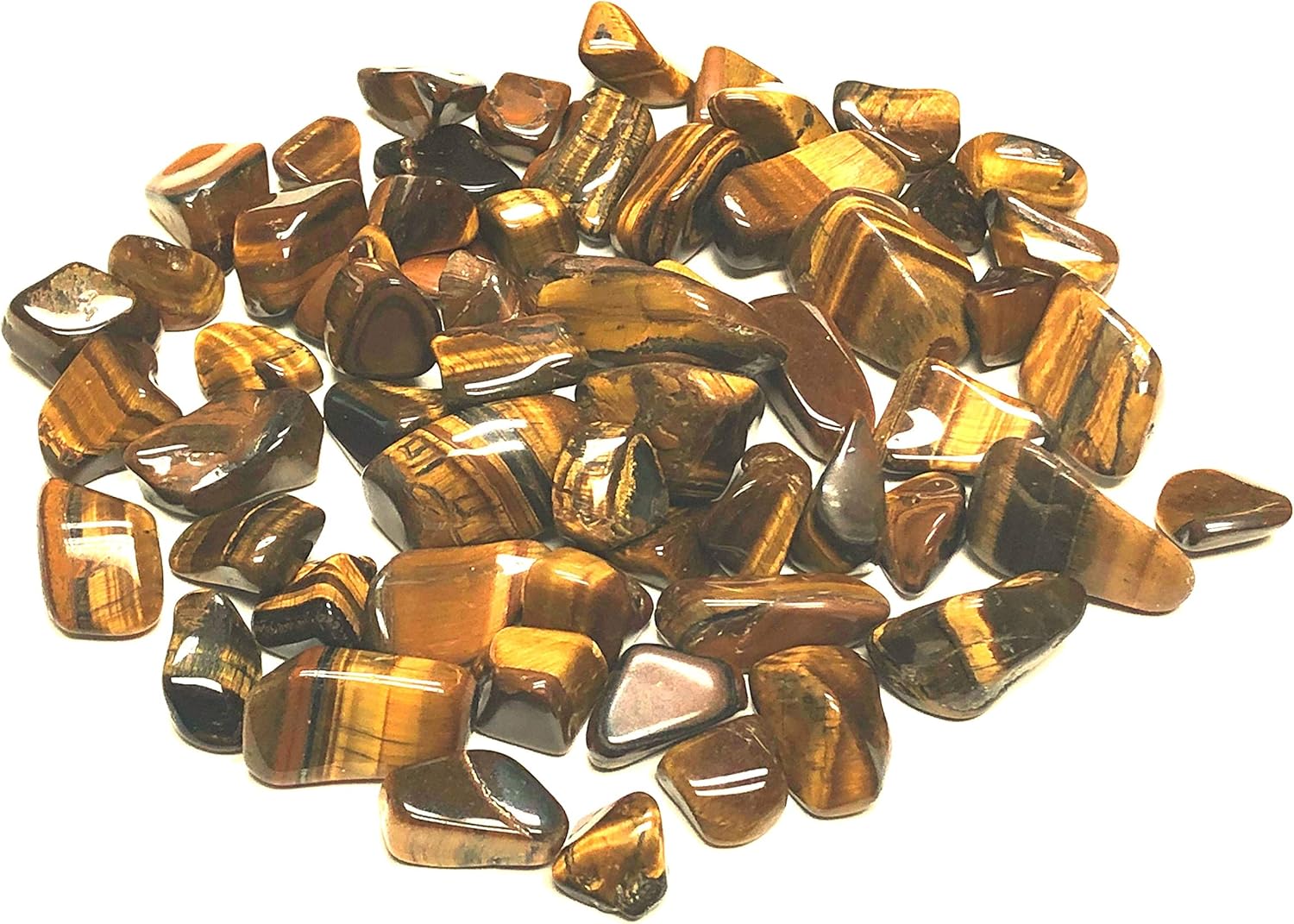 Tumbled Tiger Eye Stone with Velvet Bag 1 Pound
