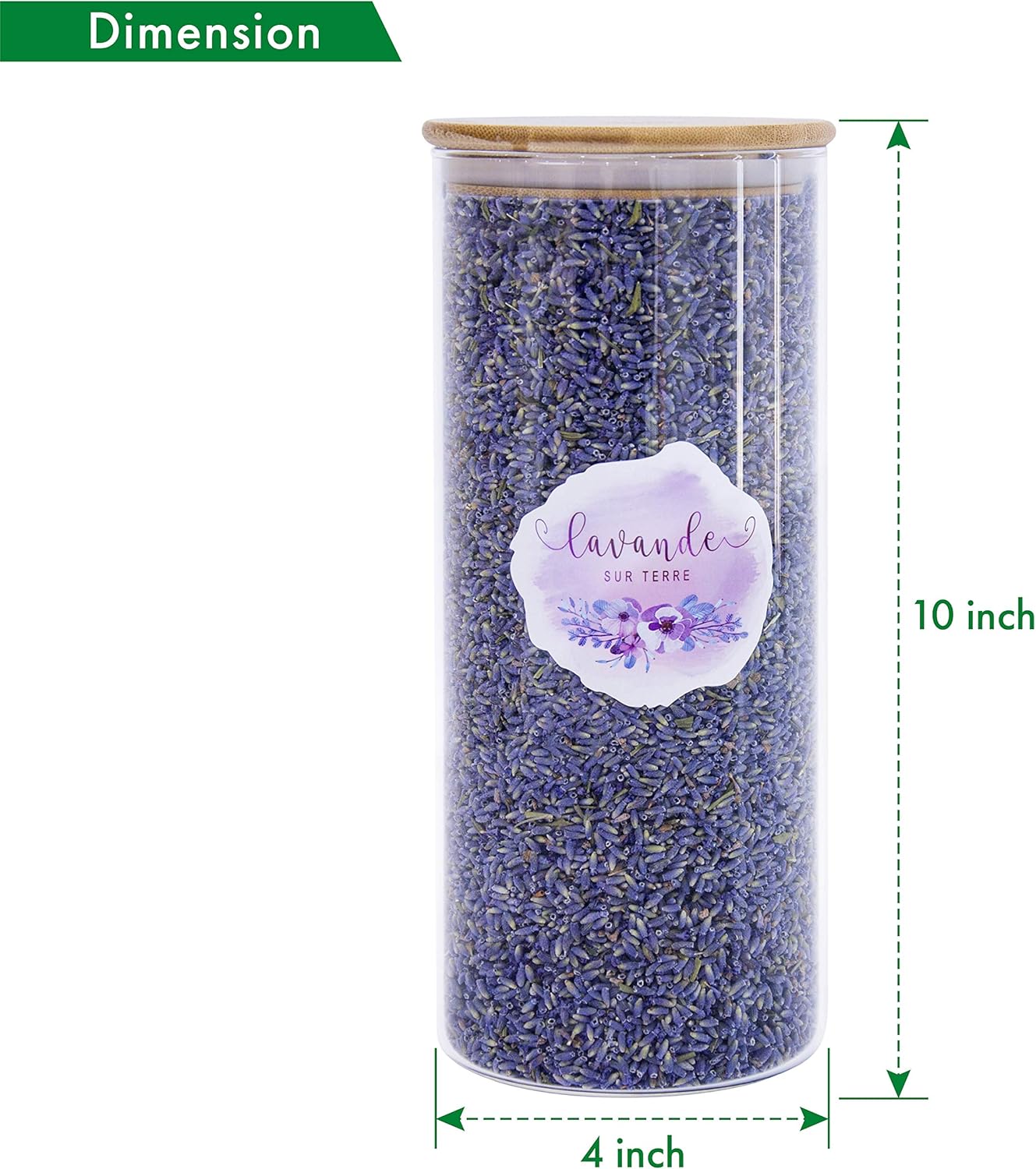 8 Cups Lavender in Large Glass Bottle Highland Dried Lavender Buds