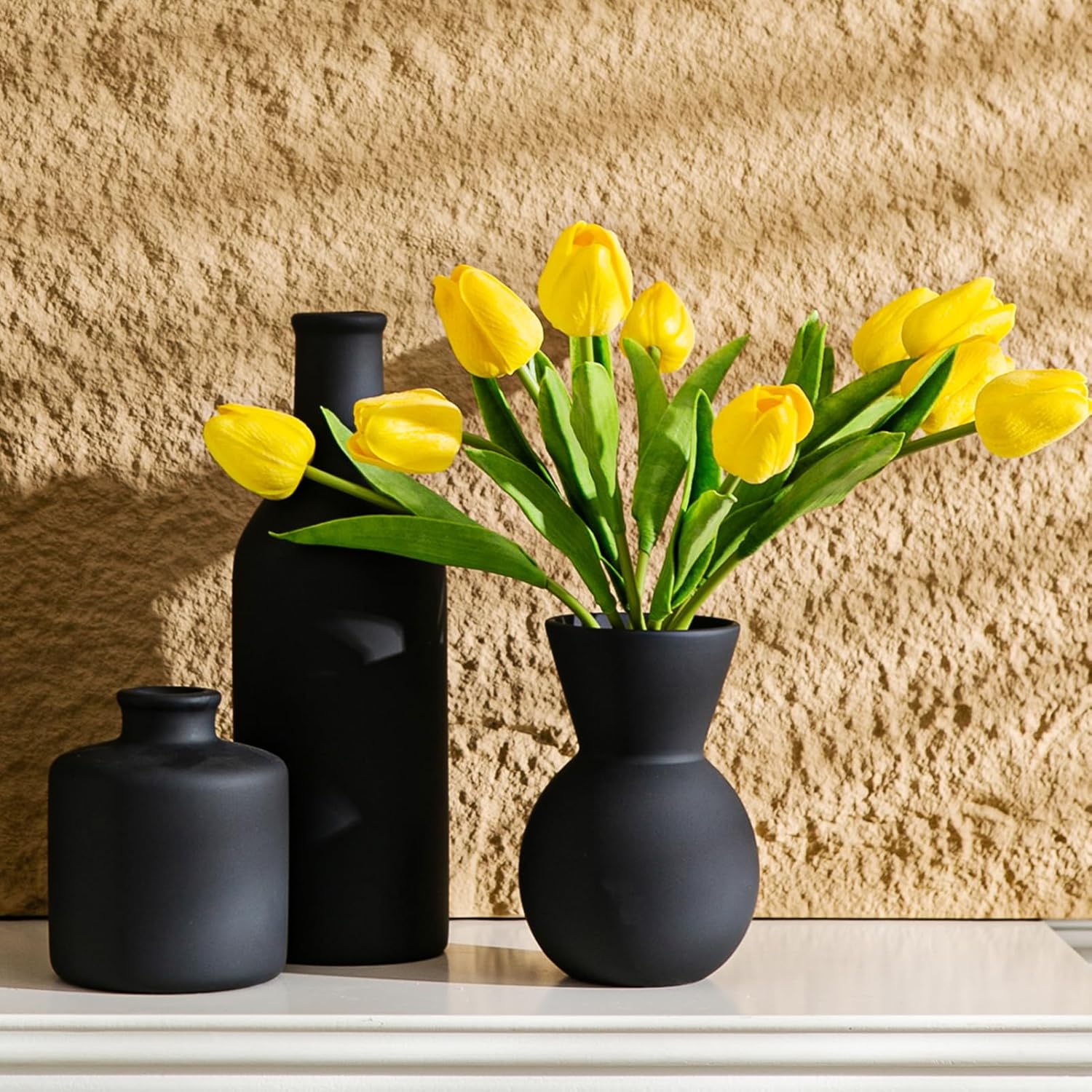 Modern Ceramic Flower Vase Set - 3 Pcs Table Decor