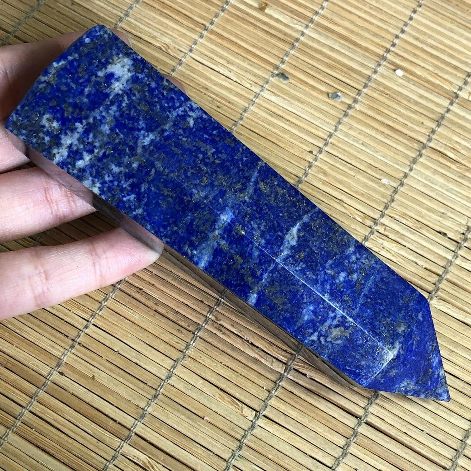 IPUDIS Natural Rock Lapis Lazuli Quartz Crystal Stone Wand Obelisk
