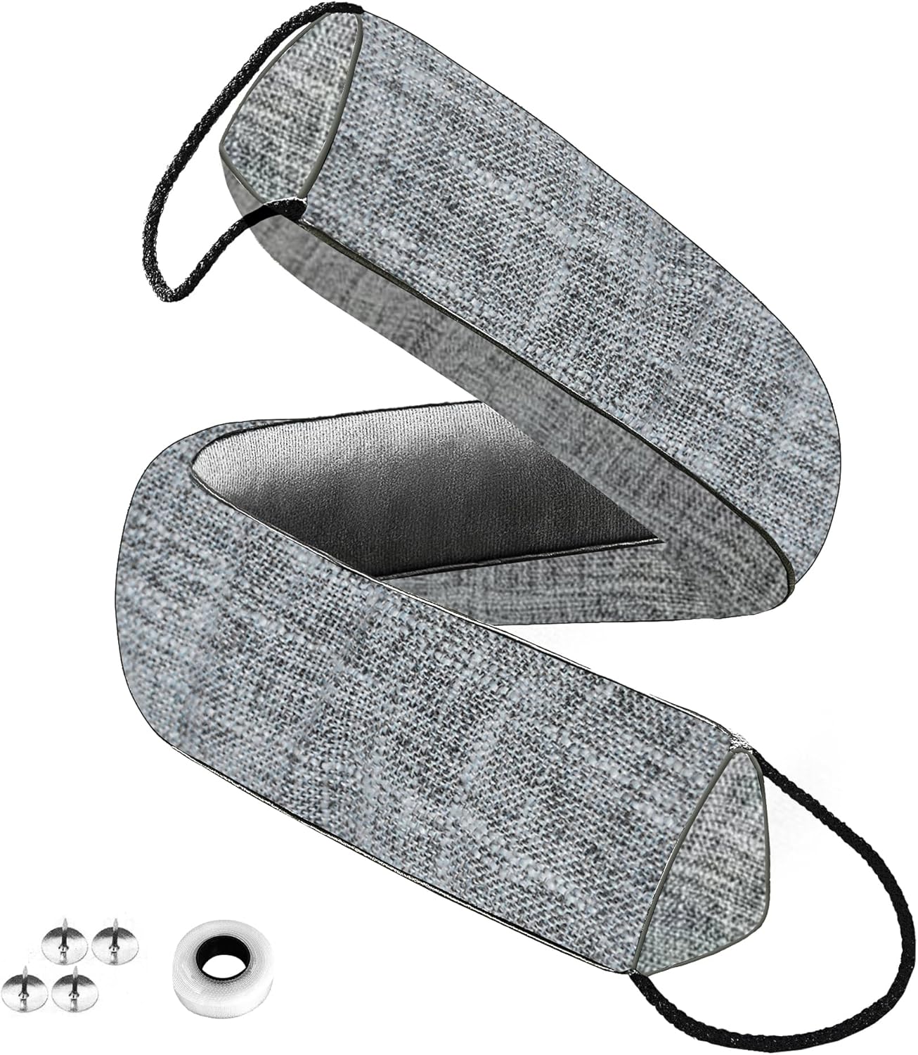 QUOLIX Triangle Draft Stopper 32 Inch Noise Blocker Gray Cotton Polyester