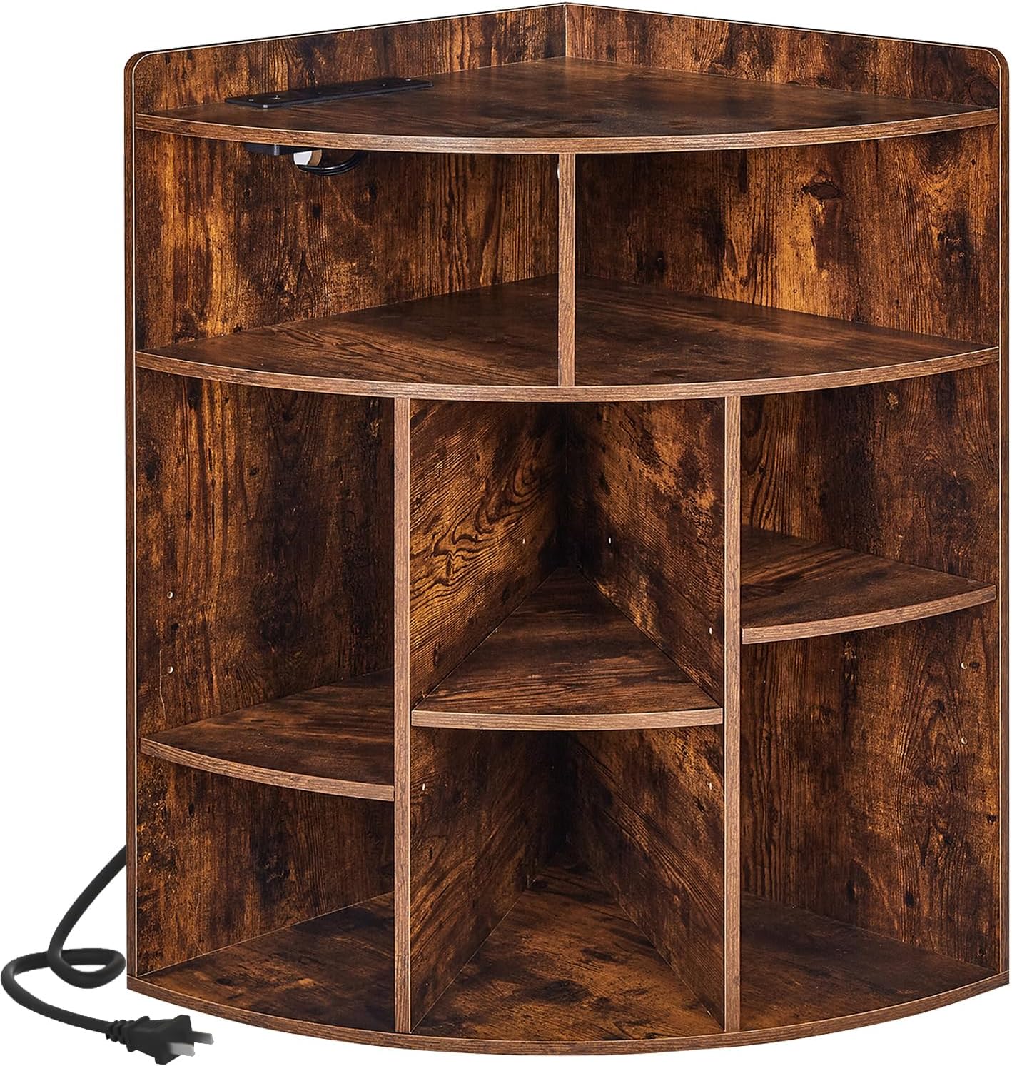 VECELO Corner Cube Shelf with USB and Outlets
