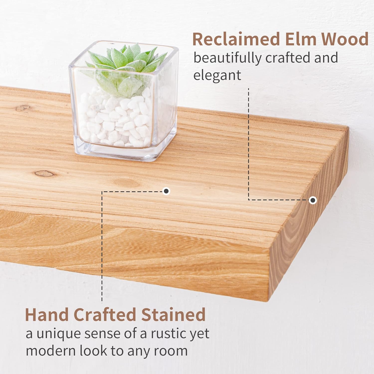 Axeman 24 Inch Rustic Floating Wall Shelves 2PCs Natural
