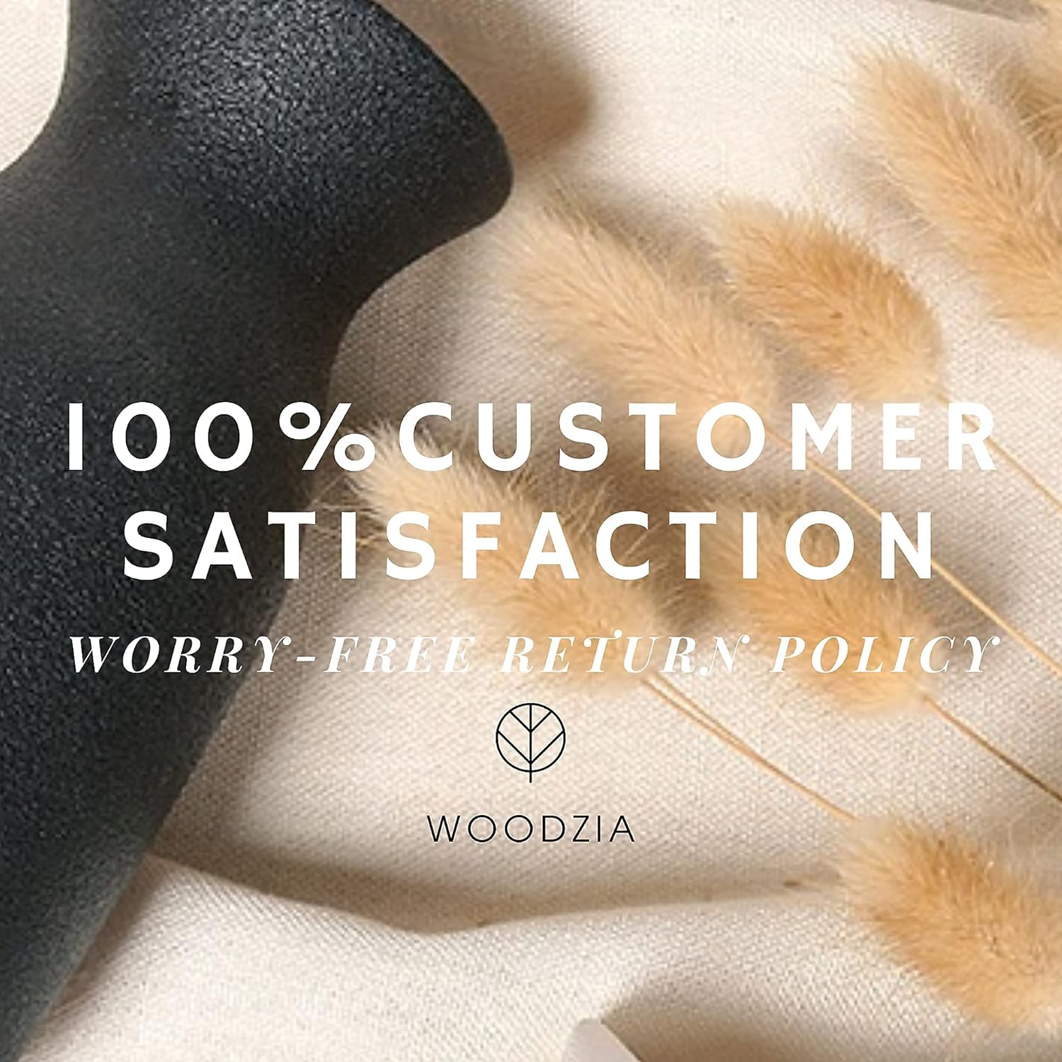 WZ WOODZIA Black Ceramic Vase for Pampas Grass