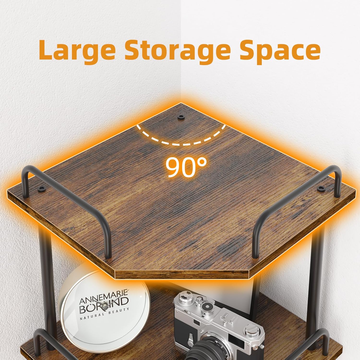 4-Tier Corner Shelf with Wheel for Home