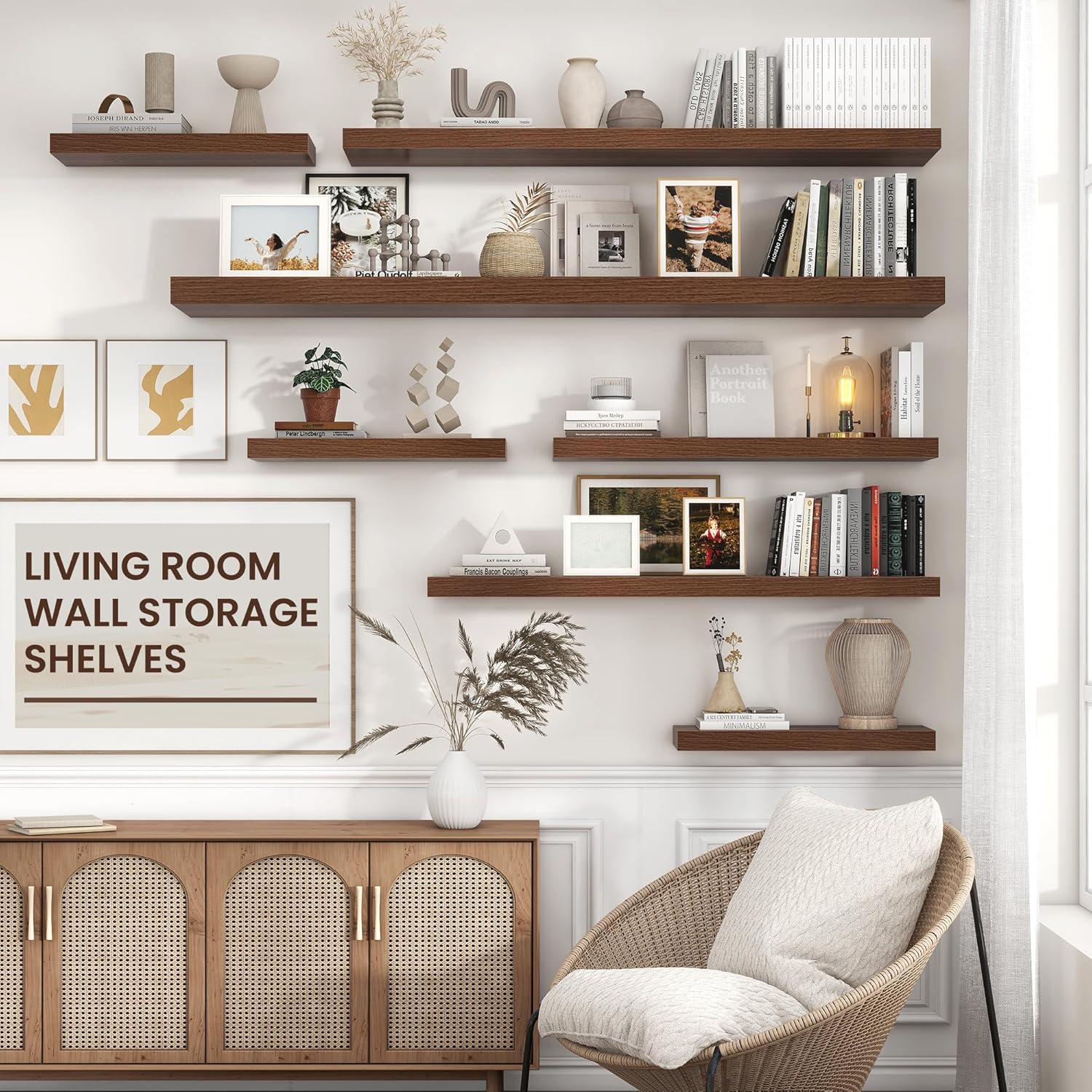 Venusmiles Large Floating Shelves 55W x 10D x 15H for Wall