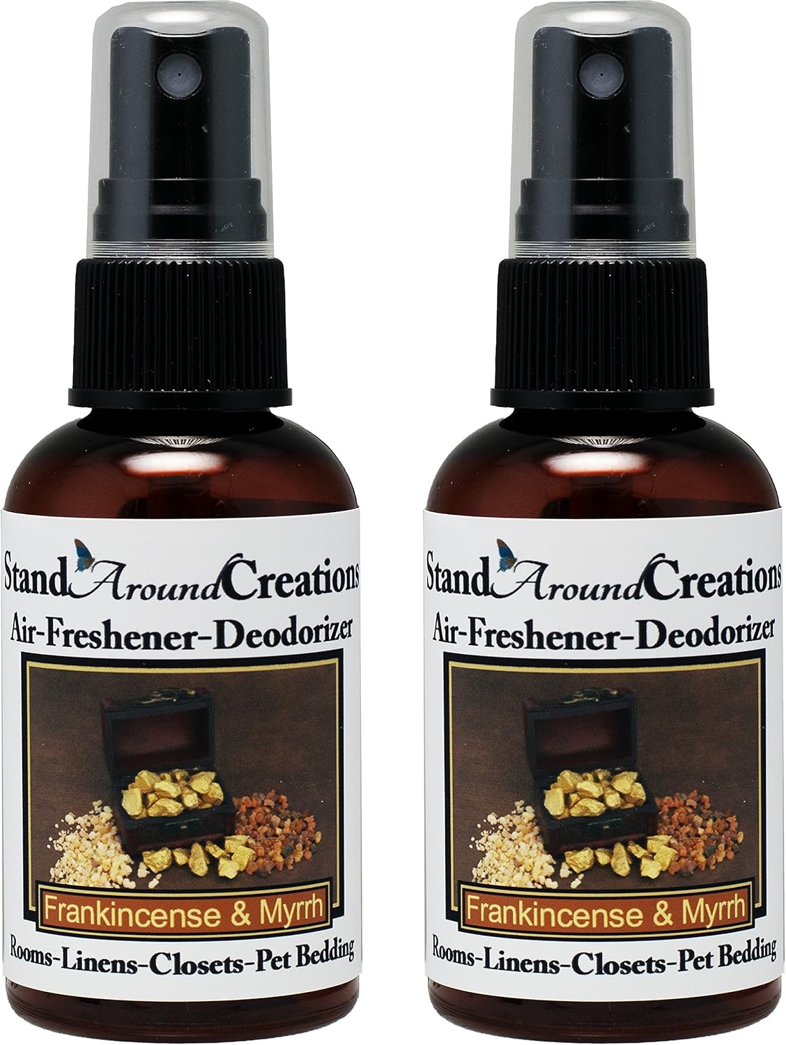 Set of 2 High Concentration Air Freshener Sprays with Frankincense and Myrrh Scent