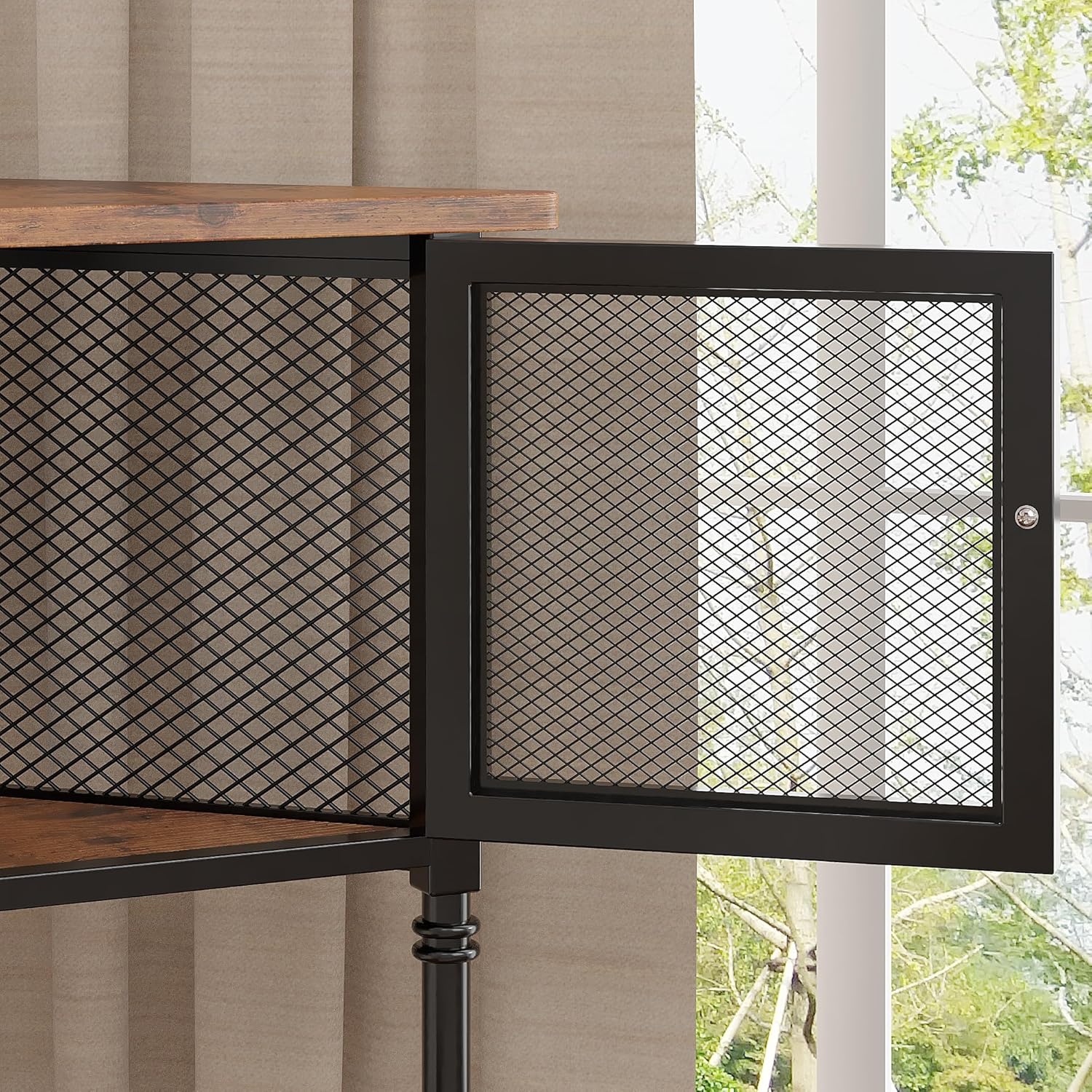 VECELO Corner Cabinet 3-Tier Storage Shelf