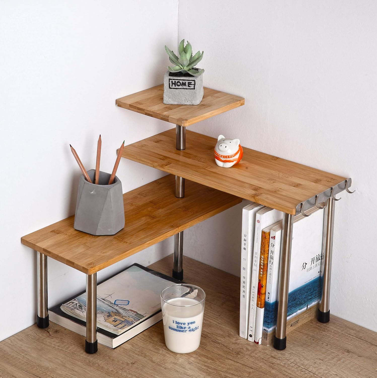 HYNAWIN Corner Shelf 3 Tier Space Saving Organizer