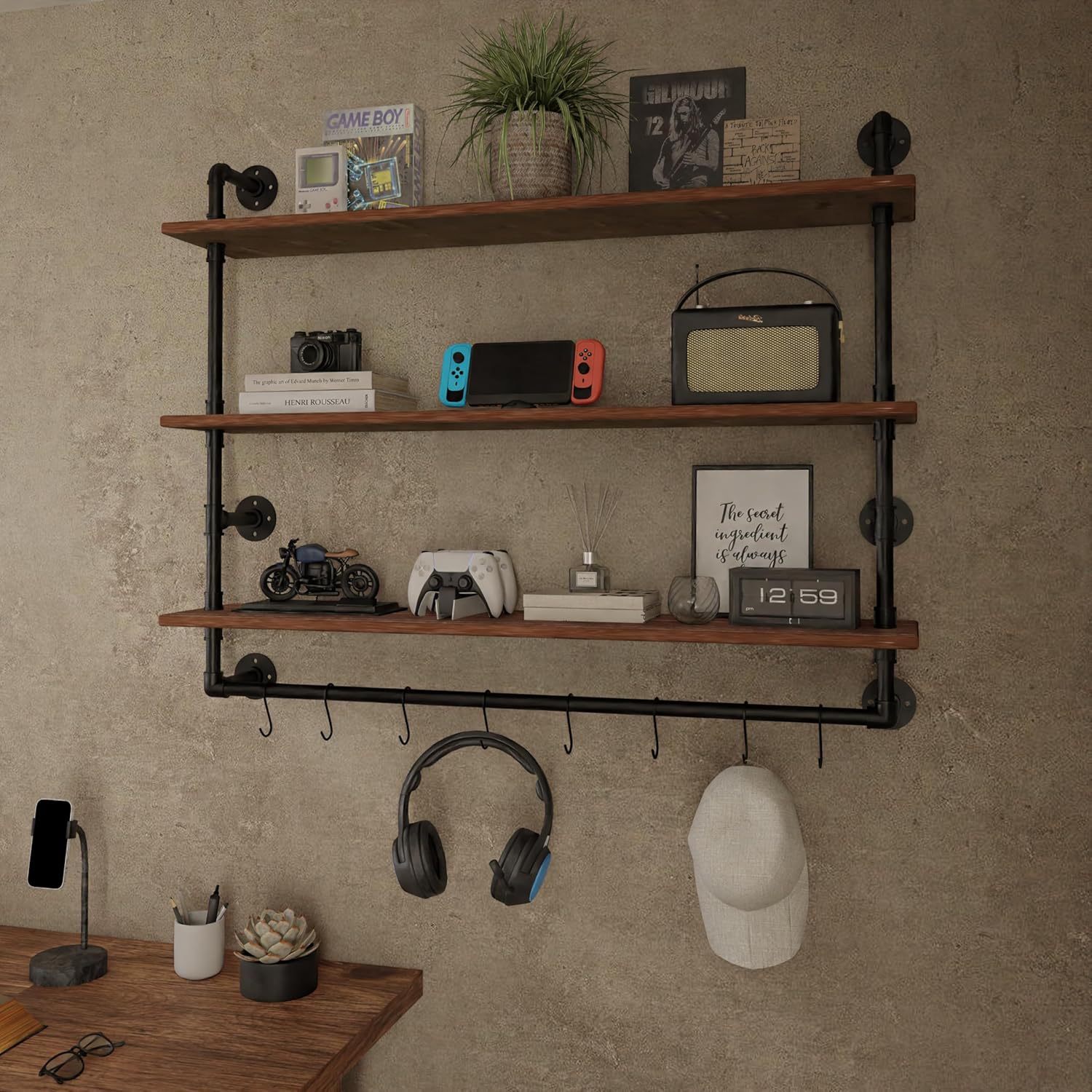 ROGMARS 3 Tier Floating Shelving for Kitchen Living Room