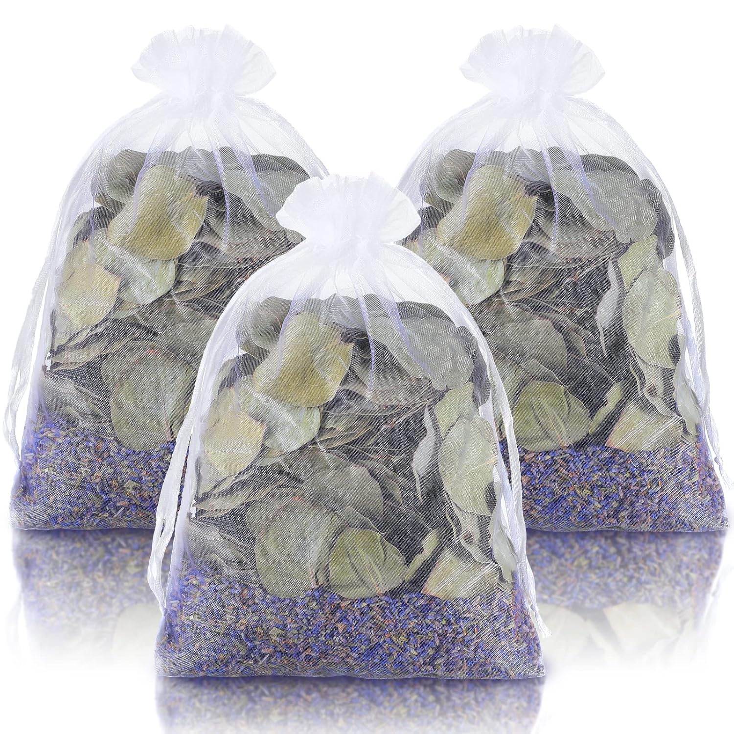 3 Pack Dried Eucalyptus Lavender Shower Sachets for Relaxation and Anxiety Relief