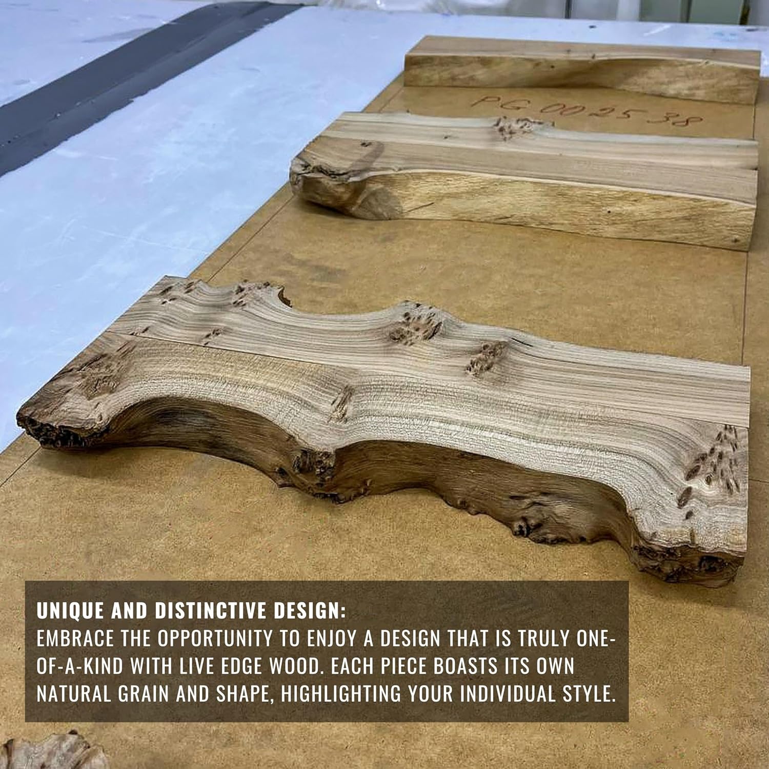 RWA Unique Floating Shelves Epoxy Wood Small Amber