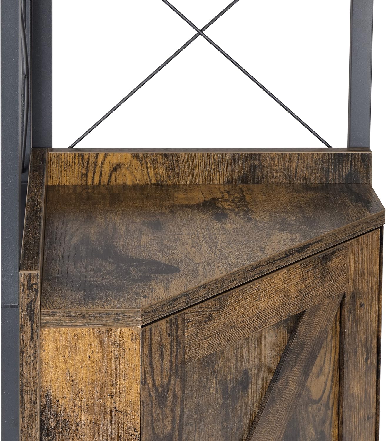 Finnhomy Corner Shelf with Cabinet 71 Inches Rustic Brown