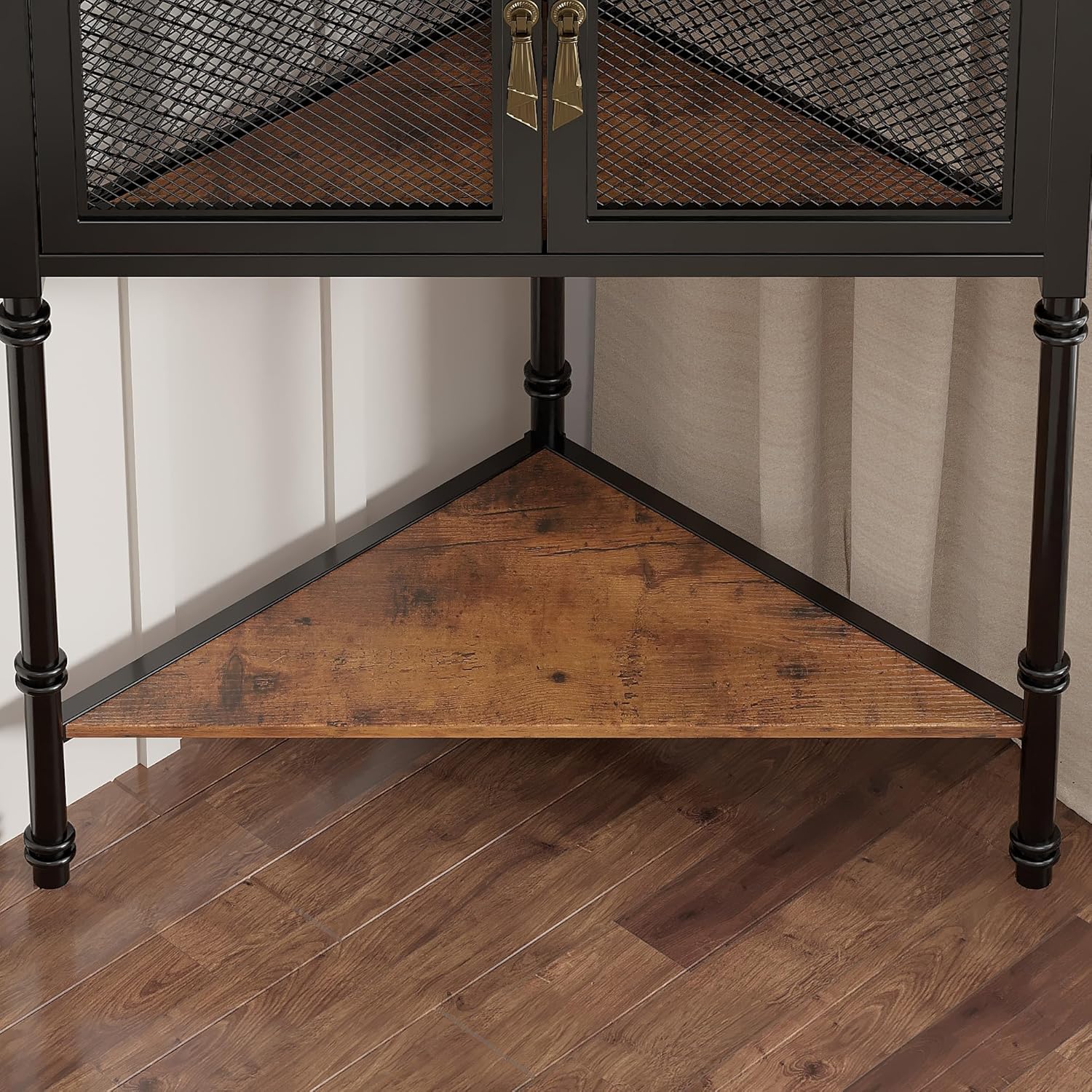VECELO Corner Cabinet 3-Tier Storage Shelf