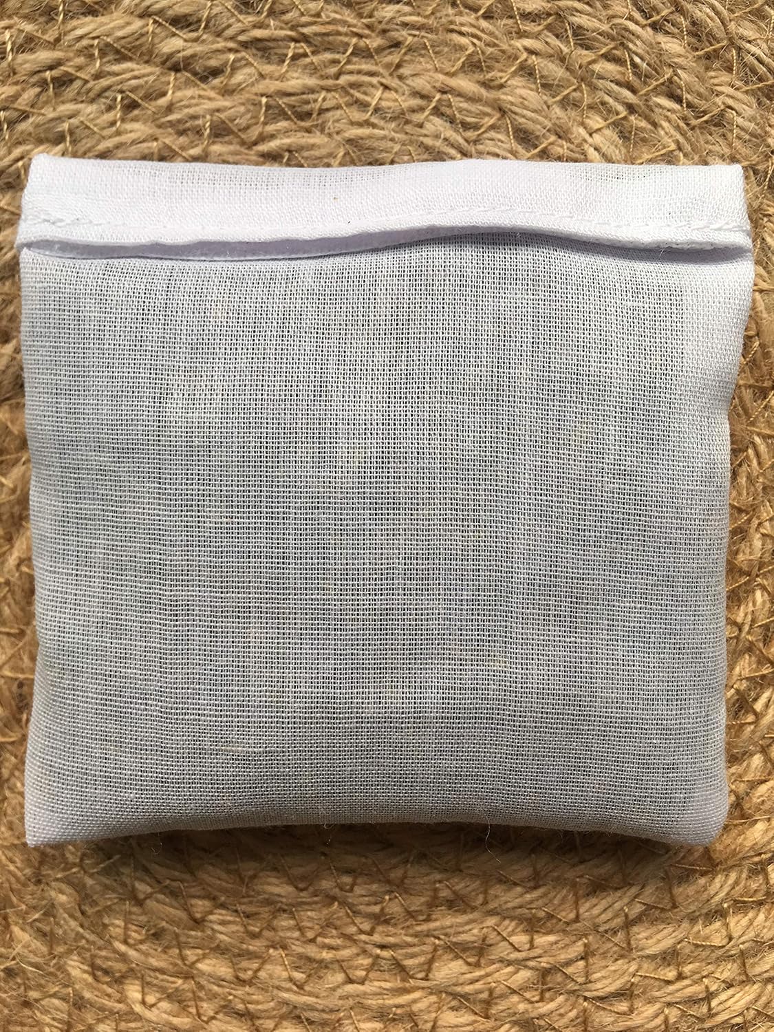 Hand Embroidered Lavender Pillow Sachet Bag Set of 3 Natural Linen